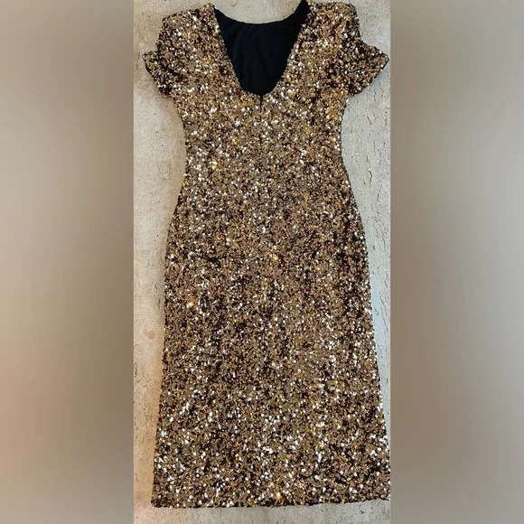 NWT Dress the Population Women's Natasha Bodycon Midi Dress Size XL 12-14 - Picture 5 of 9